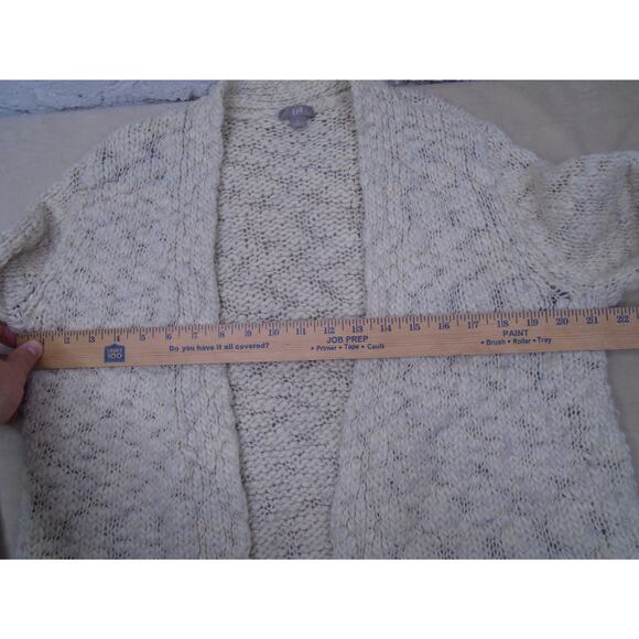 Womens J Jill Open Front Chunky Knit Sweater Cardigan Biege Wool Blend Size S - Picture 3 of 9